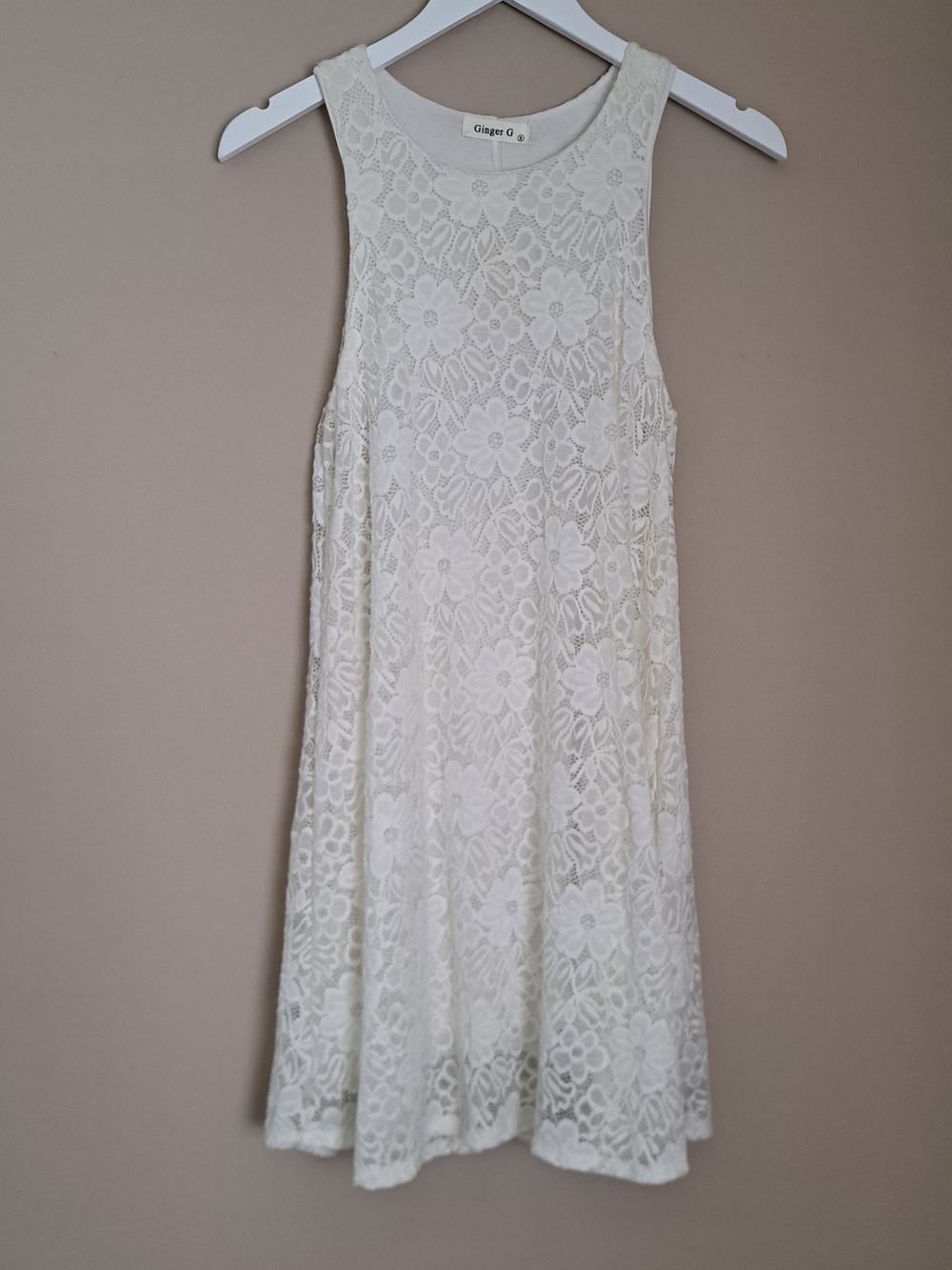 Ginger G Ivory Floral Lace Sundress